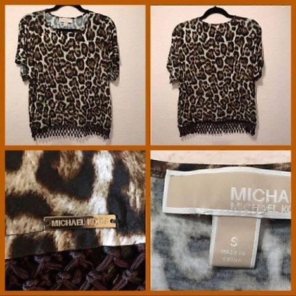 *30off3* NWOT. Michael Michael Kors Animal Print Top. - Picture 4 of 11